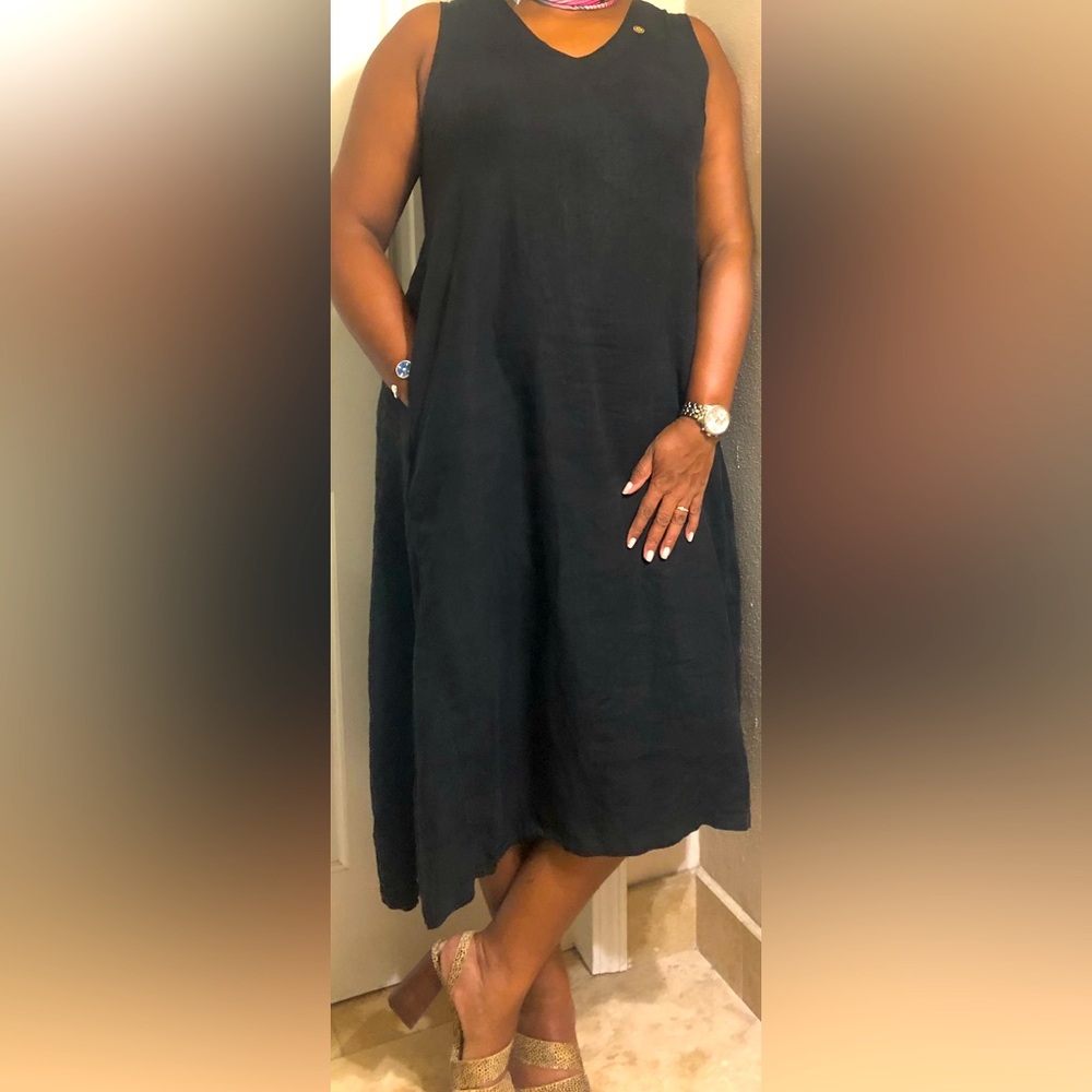 Black Linen dress size L
